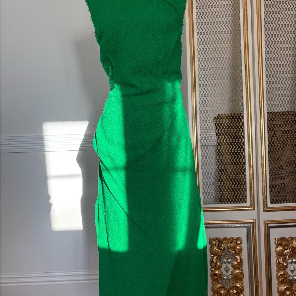 Zara | Emerald Textured Midi Dress (L)